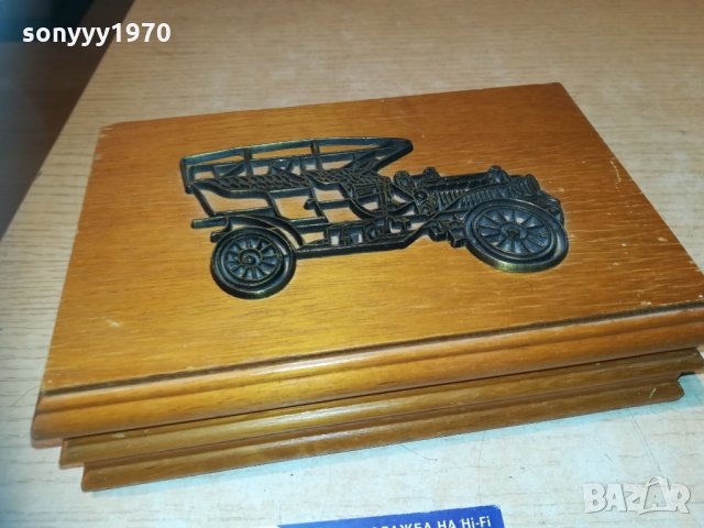 дървена кутия с метална кола-внос франция 19х12х5см, снимка 10 - Колекции - 30194463
