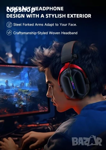 Безжични слушалки Captain 570 2.4GHz USB C Wireless Bluetooth 5.3, 60H, снимка 2 - Слушалки и портативни колонки - 50525254