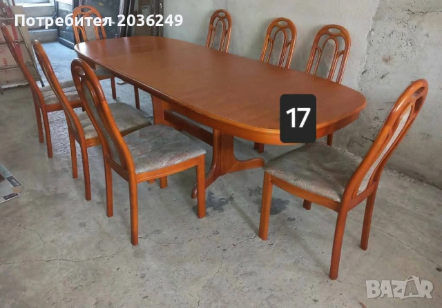 Комплект масивна разтегателна маса- автомат с 8 стола, снимка 4 - Маси - 54137462