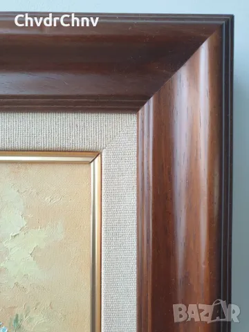 39x34см/2бр картини масло върху платно/натюрморт-цветя/картина в дървена рамка, снимка 5 - Картини - 48427931