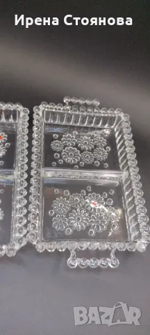 Walther Glas, серия Fabiola. Правоъгълно плато за сервиране с две разделения 25,5/15 см. , снимка 4 - Чинии - 48199617