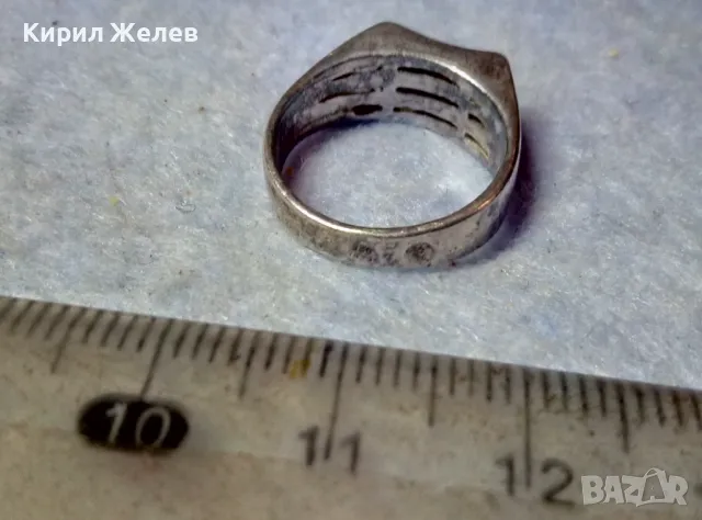 СТАР СРЕБЪРЕН ПРЪСТЕН СРЕБРО 925 МАЙСТОРСКА РЪЧНА РЕТРО АРТ СТИЛ ИЗРАБОТКА 48618, снимка 6 - Пръстени - 48938439