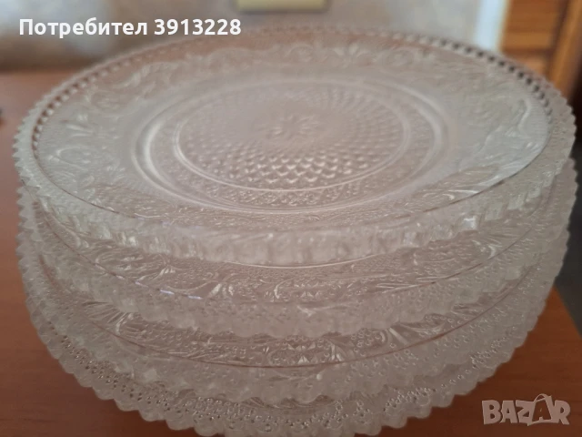 Десертни чинии 6 бр, кристално стъкло. , снимка 1