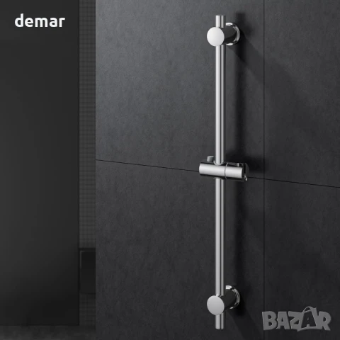 MORADO 68 см, плъзгаща се дръжка за душ с регулируем държач за ръчен душ, стенен монтаж, хром