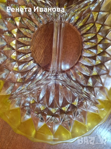 Прекрасни , стари секторни плата от кристално стъкло , снимка 6 - Други - 53895157