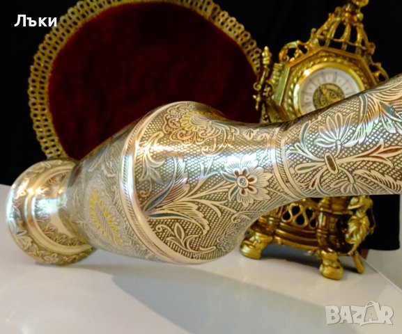 Бронзова ваза 36 см.,клетъчен емайл. , снимка 14 - Вази - 37654544