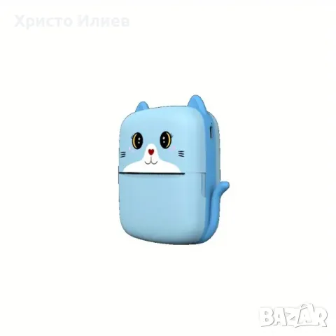 Преносим Мини принтер коте  термопринтер с Bluetooth Розов Син цвят, снимка 8 - Принтери, копири, скенери - 49316029