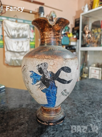 Стара глинена стомна 40/22 см, снимка 3 - Антикварни и старинни предмети - 51723034