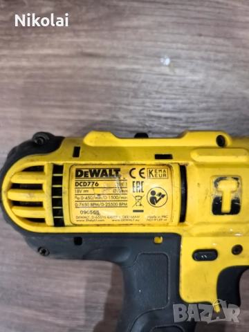 Винтоверт dewalt dcd 776 , снимка 3 - Винтоверти - 52846420