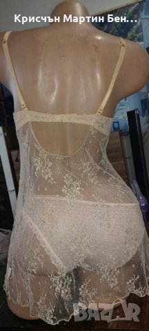 Нощничка с сатенена Панделка +бикина, снимка 4 - Корсети, бюстиета, топове - 30926587