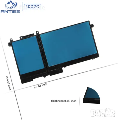 Батерия за лаптоп за Dell Latitude, тип 3DDDG, 42W, снимка 7 - Части за лаптопи - 49604342