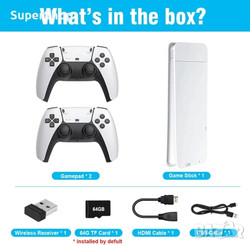 40 000 + игри БЕЗЖИЧНА 3D 4K ретро конзола с джойстици тип PS5 игра, снимка 2 - Други игри и конзоли - 52412332