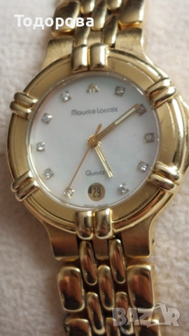 Оригинален Дамски кварцов часовник "Maurice Lacroix"26мм,циферблат перла седеф и брилянти, , снимка 13 - Дамски - 52807138