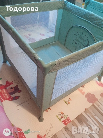 Детска кошара за игра Lorelli Sunny Playground цвят Iceberg Green Star