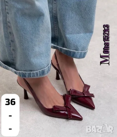 обувки на ток с панделка , снимка 2 - Дамски обувки на ток - 50343551