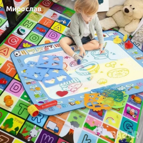 Комплект „Играй и Твори“ – Двулицево топлоизолиращо детско килимче + магическа водна подложка Aqua, снимка 3 - Други - 52652796