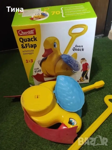 Играчка за бутане - пате Quercetti quack & flap, снимка 2 - Други - 52797781
