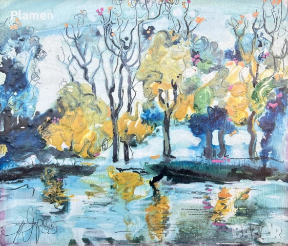 УНИКАТ КАРТИНА ПОДПИСАНА 1995 Г., снимка 2 - Картини - 54133848