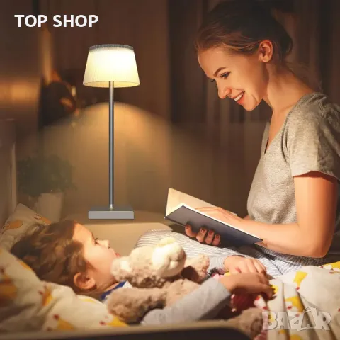 Димируема настолна лампа FIMEI, акумулаторна LED настолна лампа за защита на очите H38 cm, преносима, снимка 2 - Настолни лампи - 48842682