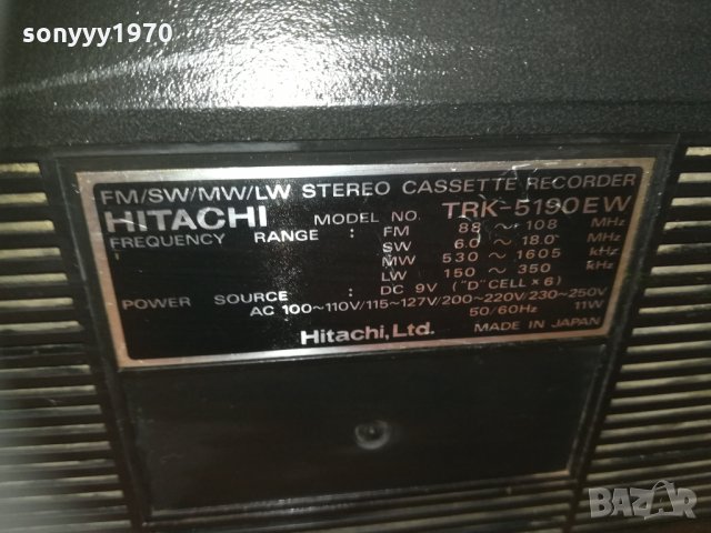 hitachi trk-5190ew japan 0703212013, снимка 3 - Радиокасетофони, транзистори - 32076192