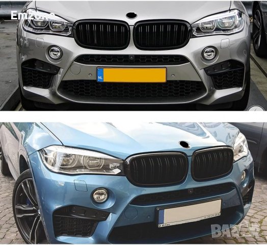 Решетки Бъбреци за BMW X5 X6 F15 F16 2013-2019г. Черен Гланц Двойни, снимка 7 - Аксесоари и консумативи - 44398003