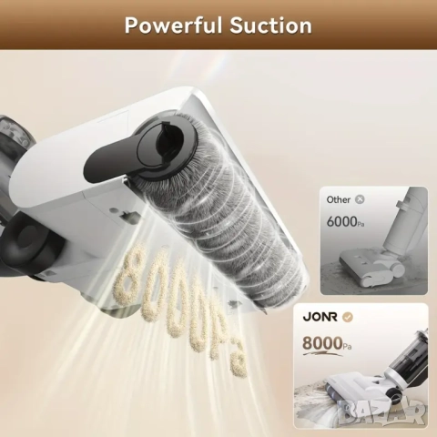 Безжична Вертикална Прахосмукачка за Сухо и Мокро Почистване JONR ED12 Lite!, снимка 5 - Прахосмукачки - 51759190