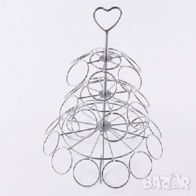 Метална стойка триетажна поставка за 26 бр капсули кафе Nespresso Dolce Gusto и фунийки сладолед , снимка 2 - Други - 37636626