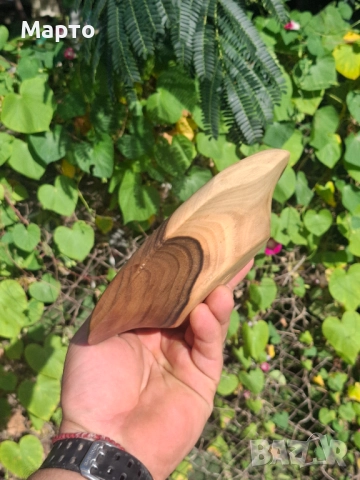 Ръчно изработена купа от орех за ядки – уникална шарка, пчелна вакса, снимка 3 - Други - 51683605