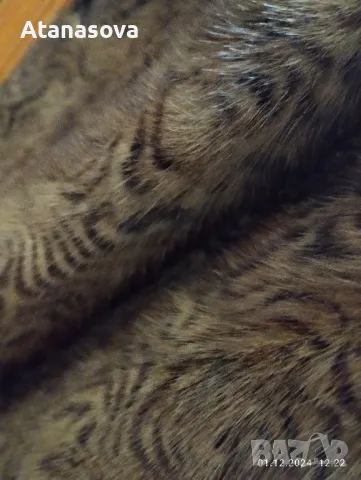 Продавам кожено макси палто с естествен къс косъм, снимка 5 - Палта, манта - 48163542