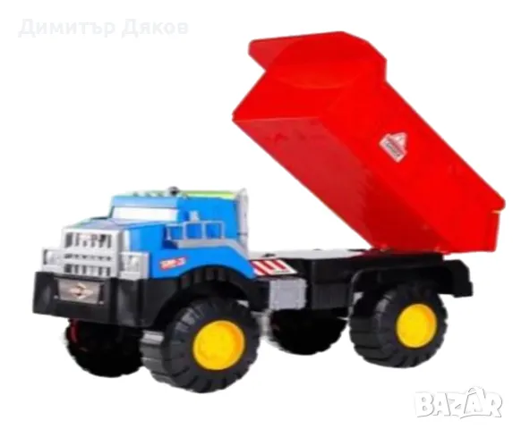 Голям детски товарен камион с повдигащо ремарке