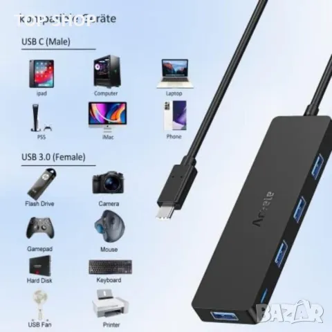 Хъб Aceele Ultra Slim Type C USB C Hub