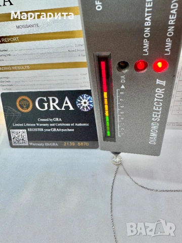 Сребърно колие с мойсанит (диамант) 1 карат, снимка 13 - Колиета, медальони, синджири - 53306139