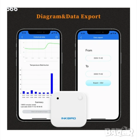 Bluetooth сензор за температура и влажност, снимка 5 - Друга електроника - 53250571