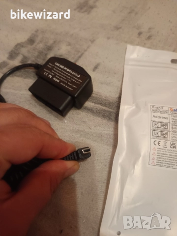 Комплект за окабеляване Gebildet Mini USB OBD за видеорегистратор 12-24V до 5V/3A НОВО, снимка 2 - Аксесоари и консумативи - 52217479