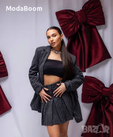 Блестящ комплект пола и сако , снимка 7 - Поли - 48274491