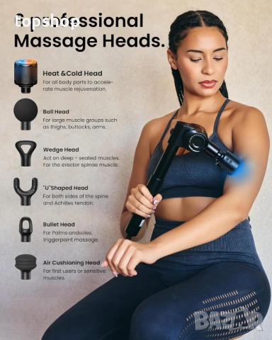 Чисто нов професионален Масажен Пистолет NAPRE neg-100 – С Топъл/Студен Масаж и Удължена Дръжка 