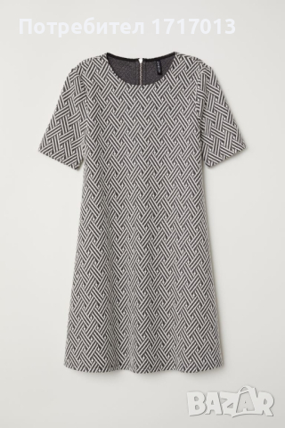 Рокля с къс ръкав / Рокля H&M / черно бяла рокля / Размер XS - S, снимка 4 - Рокли - 44765048