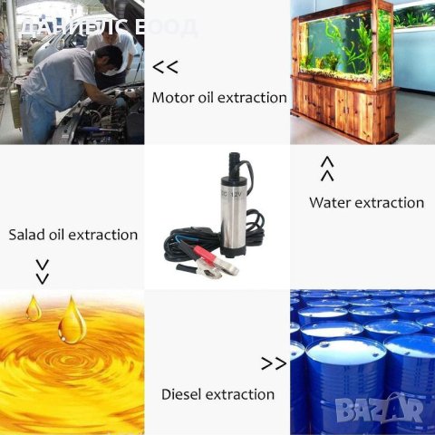 Потопяема мини помпа 36мм за трансфер на дизелово гориво, вода, масло и др., снимка 4 - Аксесоари и консумативи - 42170611