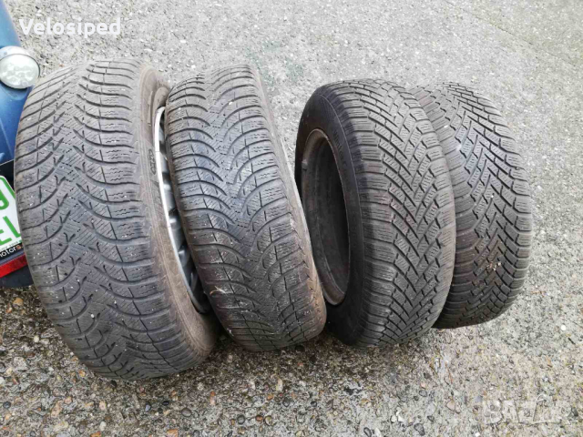 Зимни гуми с джанти Michelin и Continental 4 броя за Volvo S\V 40  15", снимка 2 - Гуми и джанти - 44657217