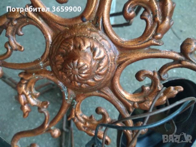 Полилей ,6-ца,от 80-те, с медни орнаменти, снимка 5 - Антикварни и старинни предмети - 42485052