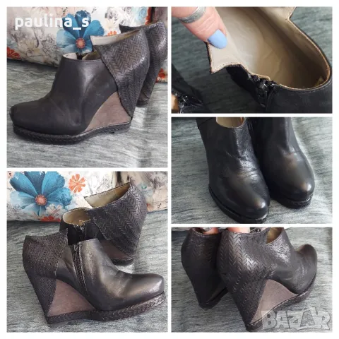 Естествена кожа / дамски обувки на платформа "Ixos" / номер 37 / 38