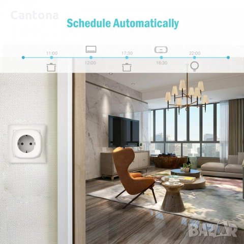 Meross Smart Wi-Fi Plug - Wi-Fi контакт за безжично управление, гласови команди, 3680W, 16A, снимка 6 - Друга електроника - 34182846