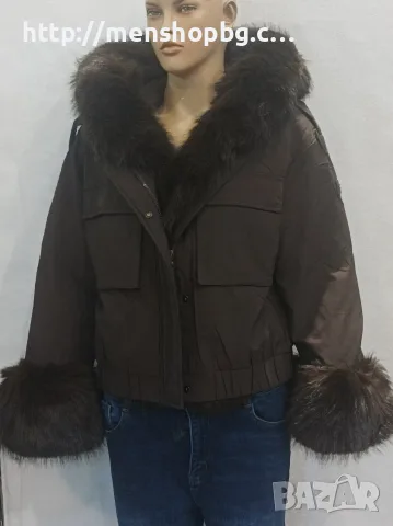 Дамска къса парка кафява, снимка 5 - Якета - 56131915