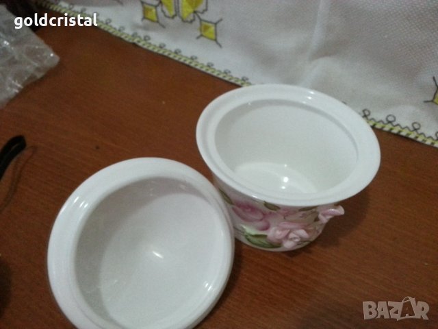 Български костен порцелан Бононя захарница , снимка 4 - Антикварни и старинни предмети - 42144910