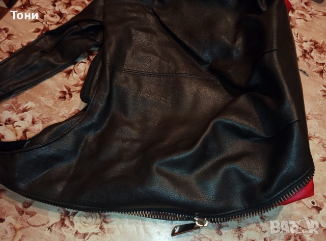 Нова Кожена Дамска Чанта с Два Странични Ципа , снимка 6 - Чанти - 52418703