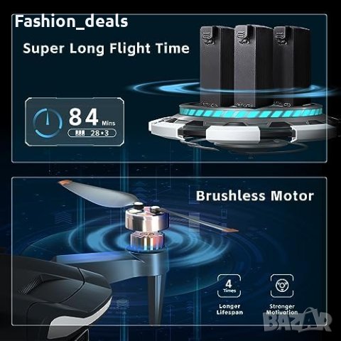 Нов Дрон CHUBORY дистанционно 2К HD камера, 3 батерии за 84 минути летене, снимка 6 - Дронове и аксесоари - 42168176