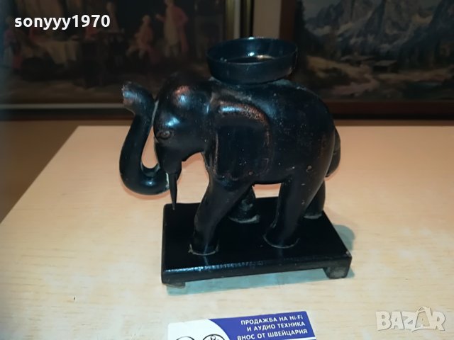 слон-свещник-внос франция-15х15х8см, снимка 14 - Антикварни и старинни предмети - 29497831