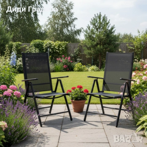 Сгъваем стоманен стол с регулиране на облегалката - издръжливост и елегантен дизайн, снимка 3 - Столове - 53907328