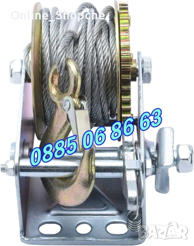 Ръчна лебедка със стоманено въже 360 кг, 800кг, 1125кг, лебедка с въже, снимка 5 - Други инструменти - 53260244