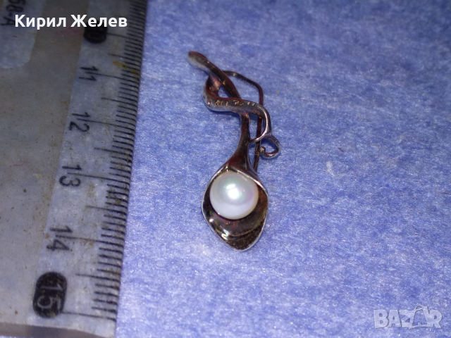 АР НУВО ПЕРЛЕНА СРЕБЪРНА БРОШКА СРЕБРО 925 с БЯЛА ПОЗЛАТА и ЕСТЕСТВЕНА БЯЛА ПЕРЛА РЪЧНА РАБОТА 43322, снимка 12 - Антикварни и старинни предмети - 44692766